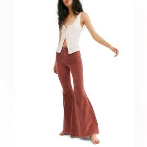 Free People Just Float On Bell Bottom Corduroy Pants SZ 28 (6)